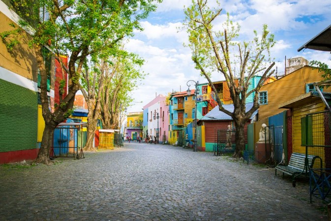 Picture of Buenos Aires Caminito street and his famous painted houses in the neighborhood of La Boca
