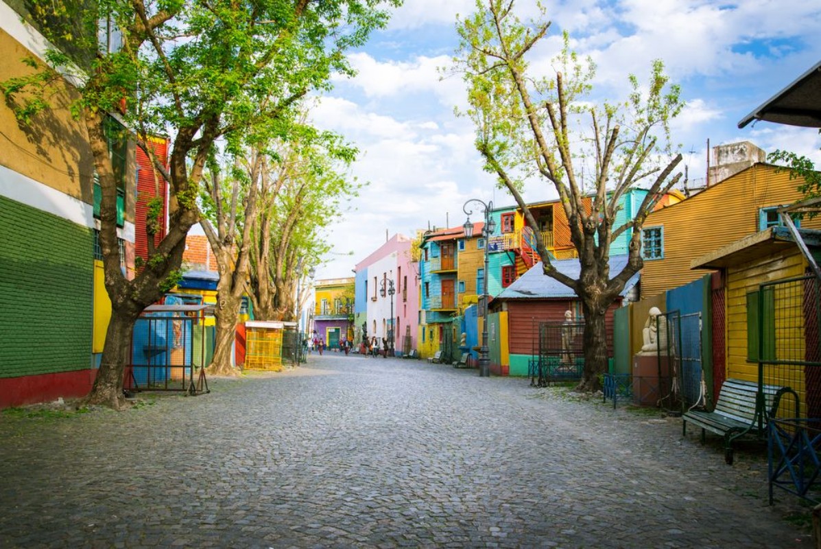 Afbeeldingen van Buenos Aires Caminito street and his famous painted houses in the neighborhood of La Boca