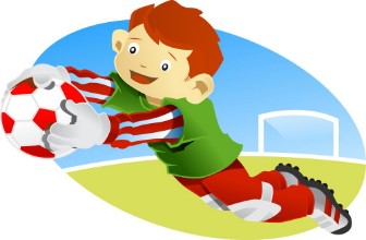 Picture of Keeper catching ball with soccer field in background