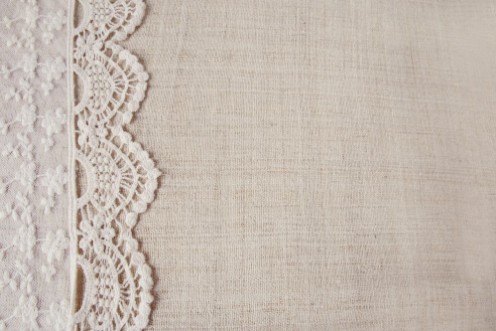 Image de Lace on linen copy space background vintage tone