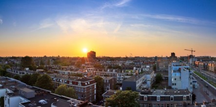 Poza cu Amsterdam cityscape sunset skyline
