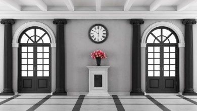 Picture of Black and white luxury home entrance