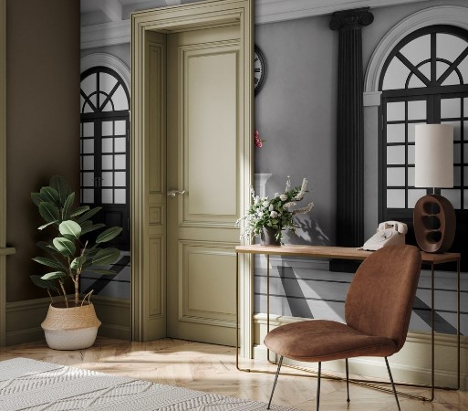 Afbeeldingen van Black and white luxury home entrance