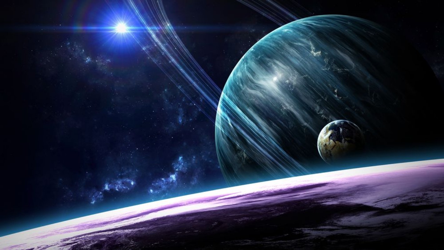 Picture of Universe scene with planets stars and galaxies in outer space showing the beauty of space exploration Elements furnished by NASA