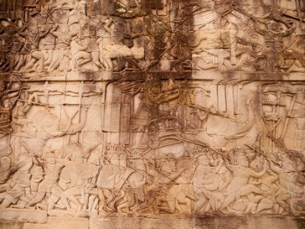 Picture of Details of stone carvings at Bayon Temple  Angkor Wat Cambodia