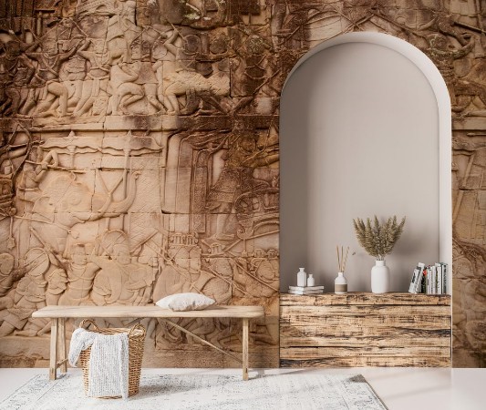 Afbeeldingen van Details of stone carvings at Bayon Temple  Angkor Wat Cambodia