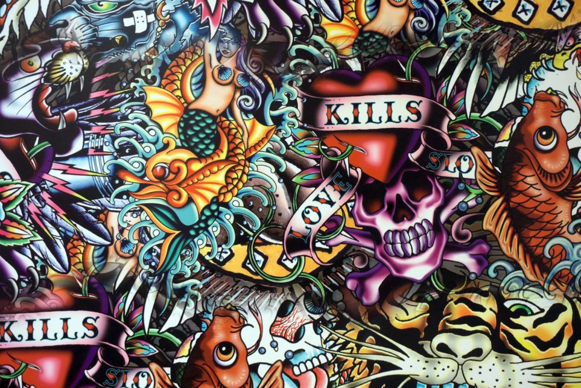 Afbeeldingen van Public Graffiti wall urban art background Grunge hip hop artistic design Art wall at Santorini Hua hin Thailand