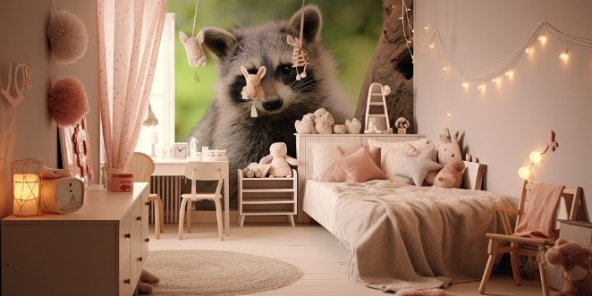 Afbeeldingen van Kleiner Waschbr an Baum