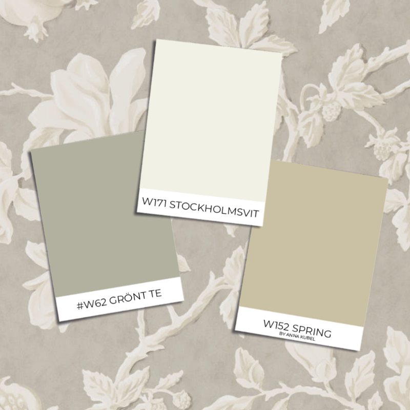 Picture of Fargesammensetning - Magnolia & Pomegranate Silver/Linen - DWOW215722 - 03689-01