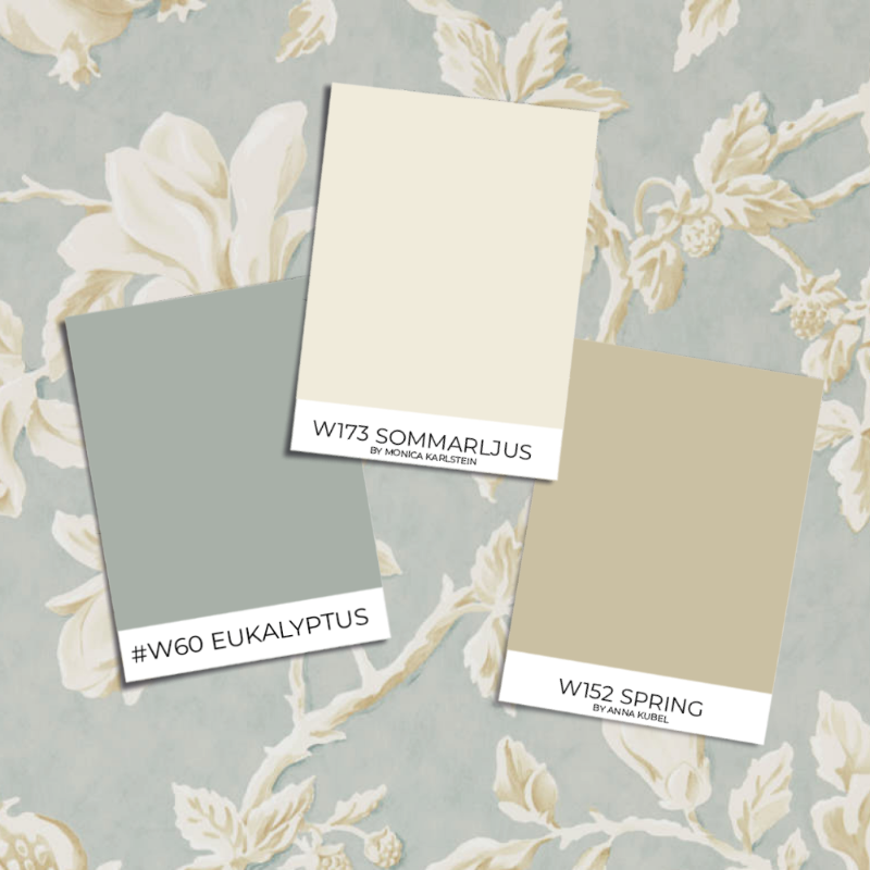 Picture of Fargesammensetning - Magnolia & Pomegranate Grey Blue/Parchment - DWOW215724 - 03690-01