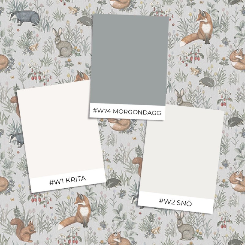 Forest Friends Mural - 7480 wallpaper Boråstapeter