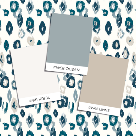 Picture of Farvesammensætning - Animal Ikat  Wilderness White & Serpentine  - WLD53118W - 03746-01