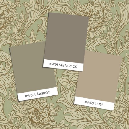 Chrysanthemum Toile Eggshell/Gold - DMOWCH104 wallpaper William Morris