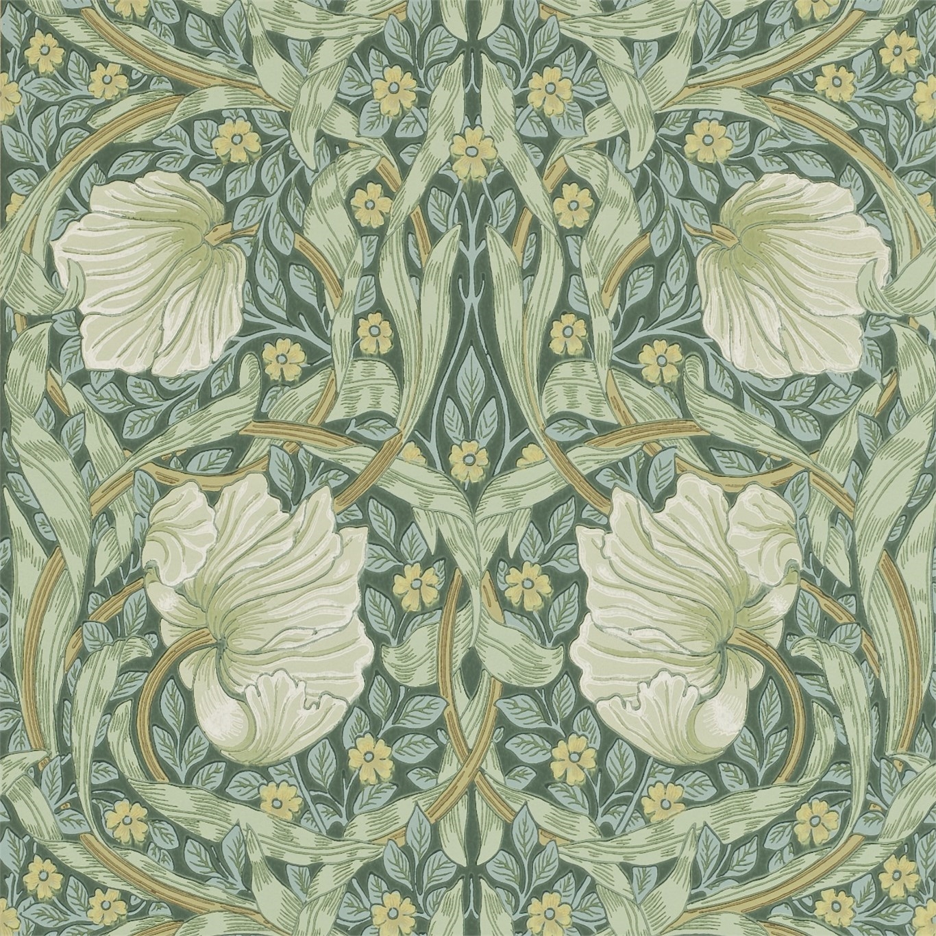Pimpernel Privet/Slate - 210389 wallpaper William Morris
