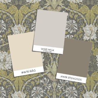 Honeysuckle & Tulip Charcoal/Gold - DM3W214701 wallpaper William Morris