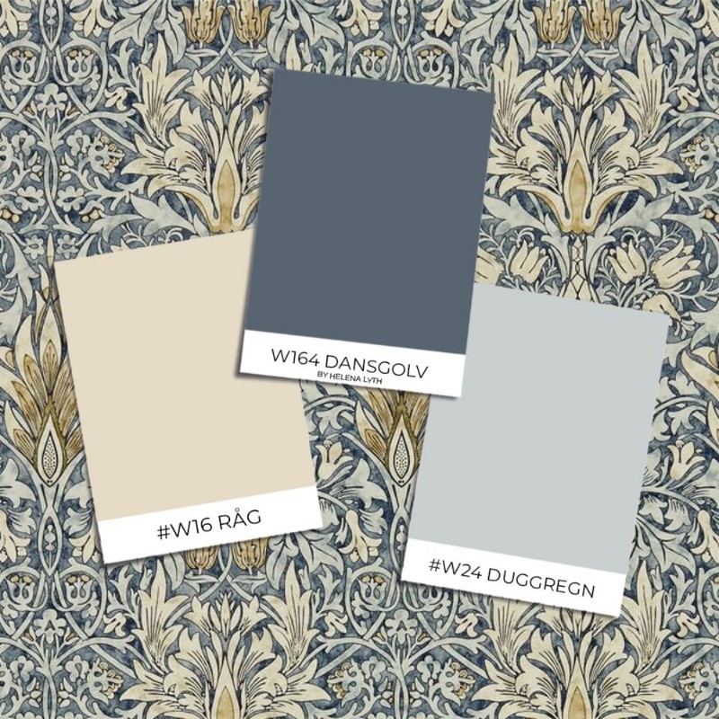 Snakeshead Indigo/Cumin - 216428 wallpaper William Morris