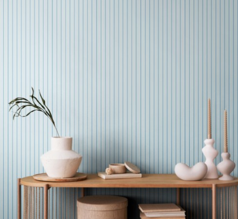Ticking Stripe Wedgewood - SIS50117W wallpaper Ohpopsi