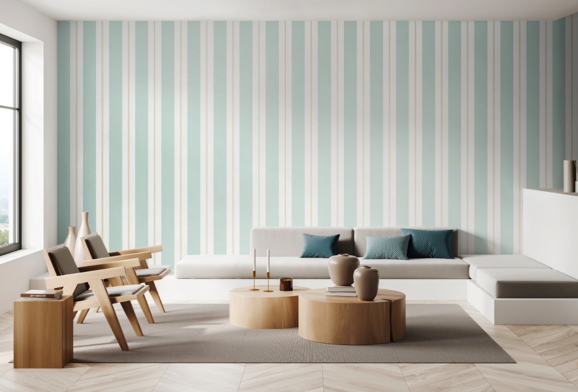 Wide Multi Stripe Seafoam - SIS50134W wallpaper Ohpopsi