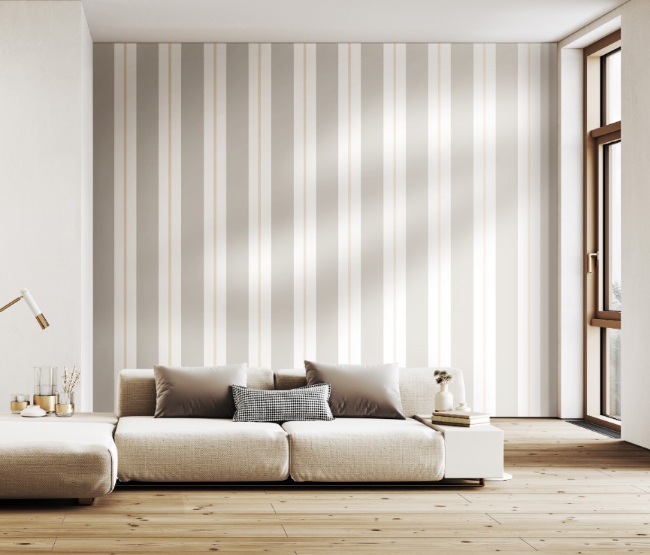 Wide Multi Stripe Stone - SIS50137W wallpaper Ohpopsi