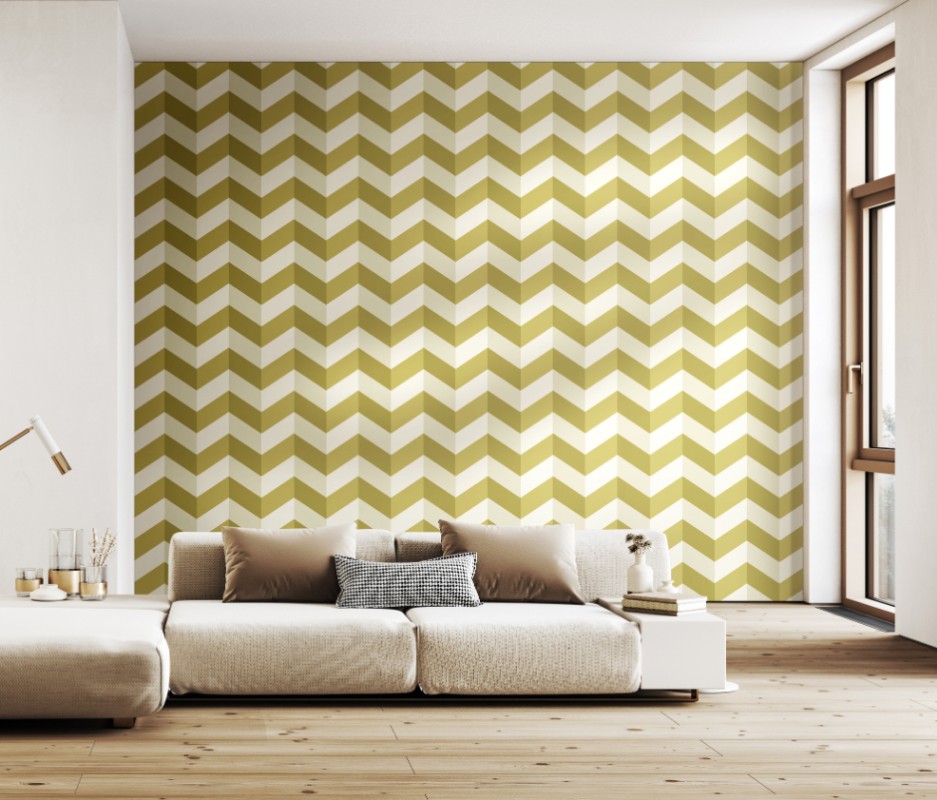 Illusion Chevron Olive Twist - STR50129W wallpaper Ohpopsi