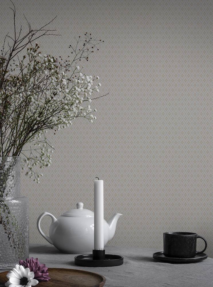 Lillstjärna Vit/rosa - 680-08 wallpaper Duro