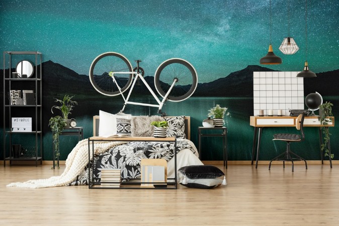 Milkyway reflection photowallpaper Scandiwall