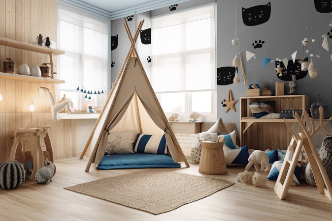 Hand drawn cats and paws photowallpaper Scandiwall