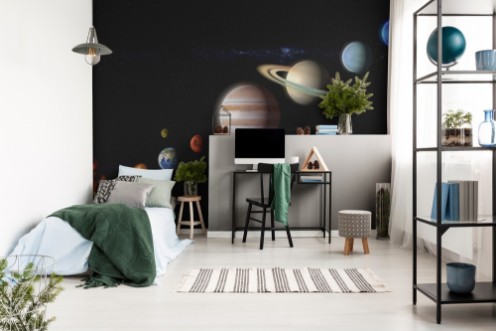 Planets of the Solar System view from space photowallpaper Scandiwall