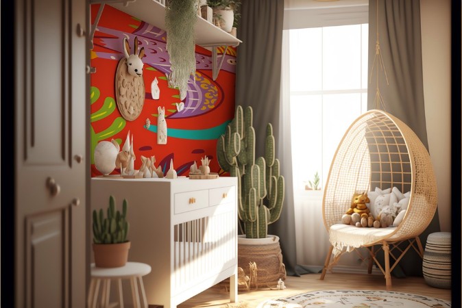 Seamless pattern with cartoon dinosaurs photowallpaper Scandiwall