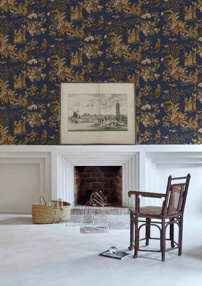 Tang Walk Sapphire - B00105 wallpaper Coordonné