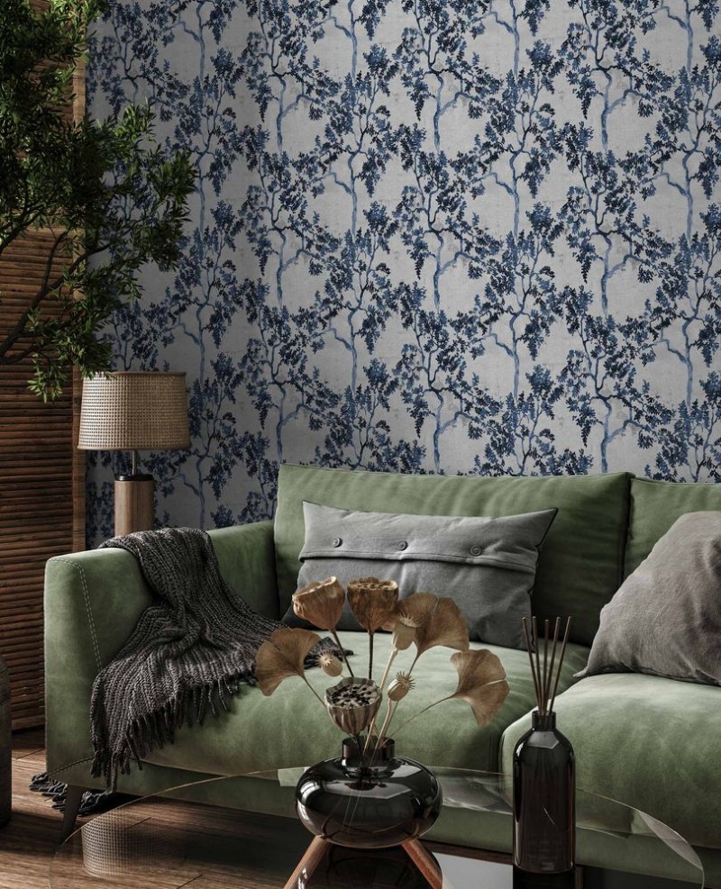 Willow Poem Sapphire - B00107 wallpaper Coordonné