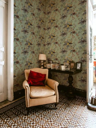 Sacred Pheasants Jade - B00115 wallpaper Coordonné