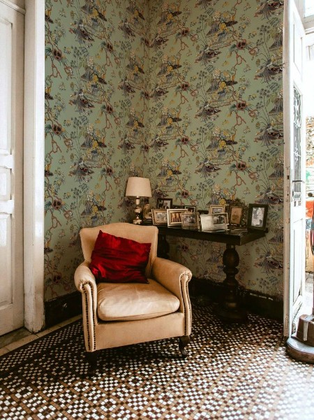 Sacred Pheasants Jade - B00115 wallpaper Coordonné