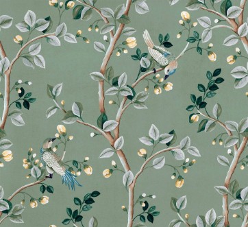 Birds Prosperity Jade - B00118 wallpaper Coordonné