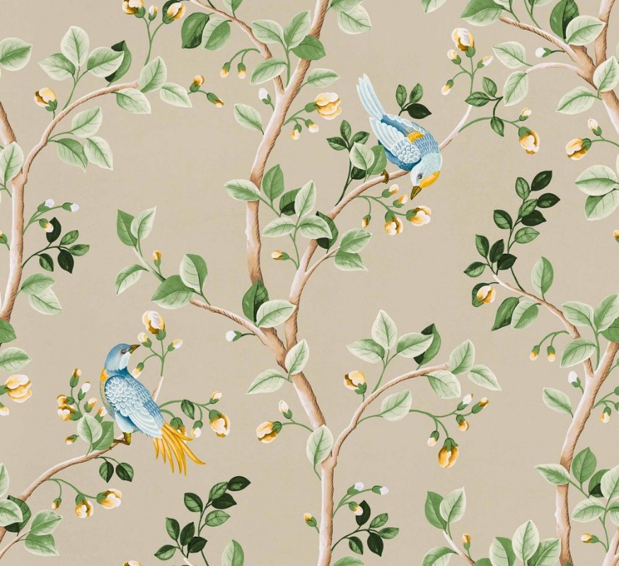 Birds Prosperity Papyrus - B00119 wallpaper Coordonné
