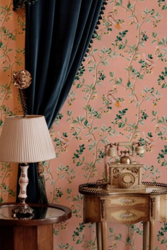 Birds Prosperity Rose - B00124 wallpaper Coordonné