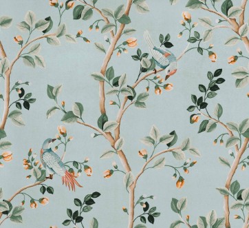 Birds Prosperity Turquoise - B00125 wallpaper Coordonné