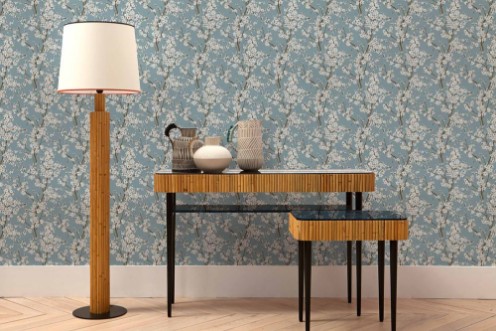 Cherry Blossom Turquoise - B00129 wallpaper Coordonné