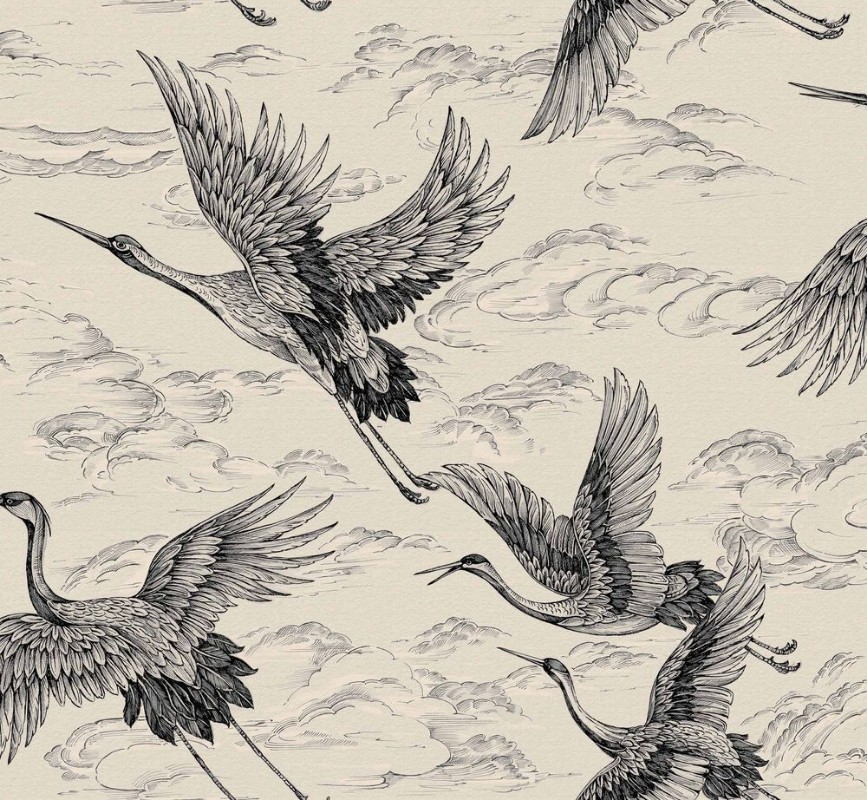 Imperial Ibis Nacre - B00132 wallpaper Coordonné