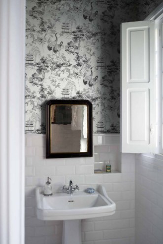 Ming Pagoda Nacre - B00141 wallpaper Coordonné