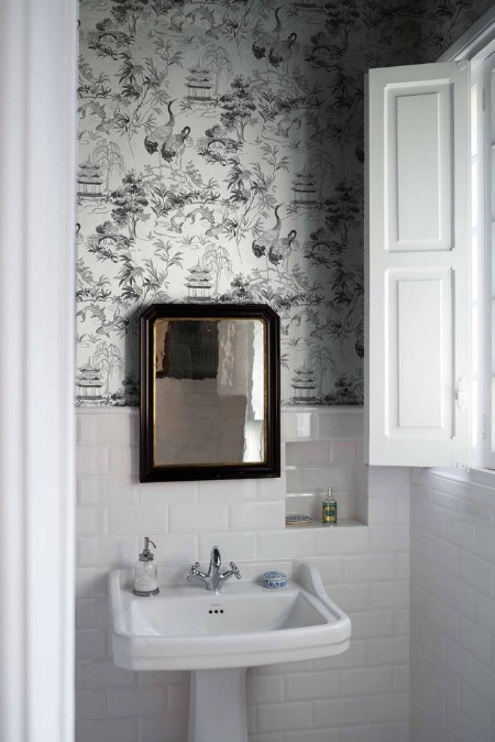 Ming Pagoda Nacre - B00141 wallpaper Coordonné