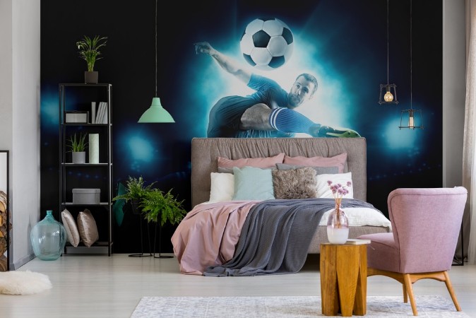 Football player in action photowallpaper Scandiwall
