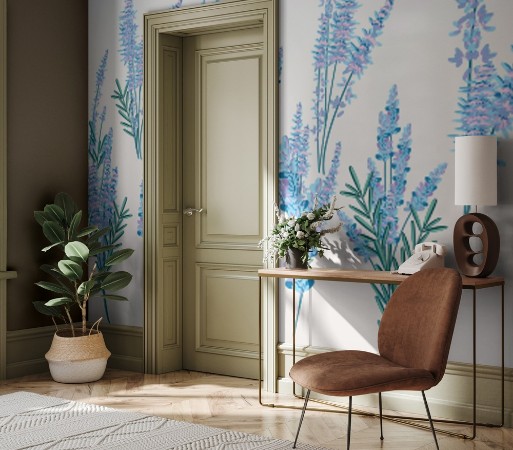 Big spring set of lavender flowers for design photowallpaper Scandiwall