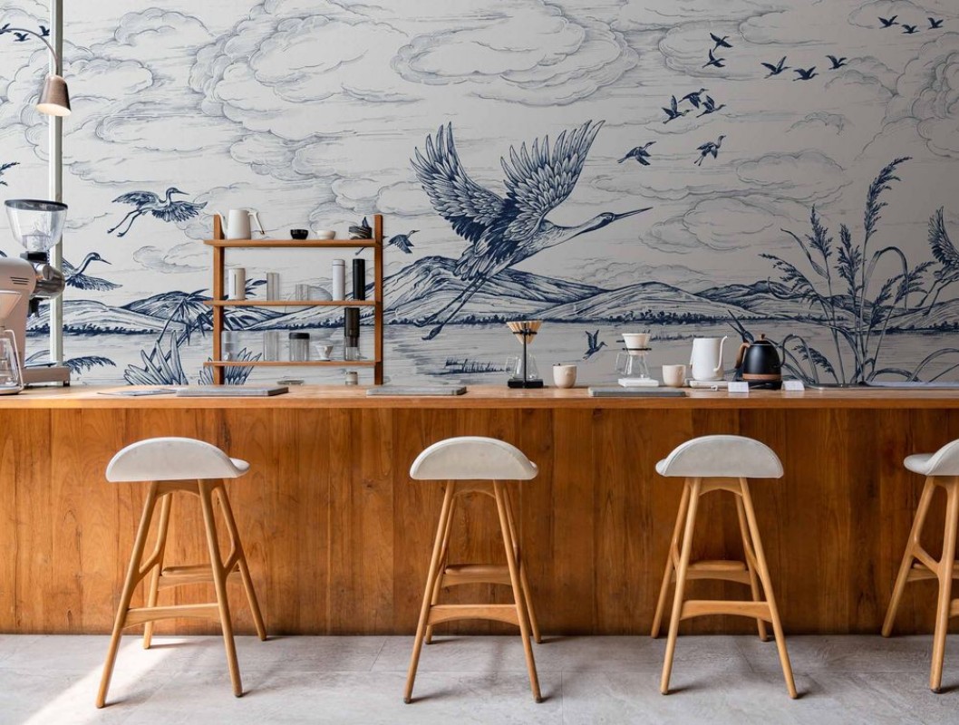 Heron´s Poetry  Sapphire - B00155 wallpaper Coordonné