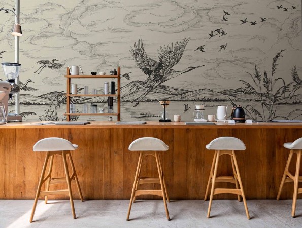 Heron´s Poetry Nacre - B00156 wallpaper Coordonné