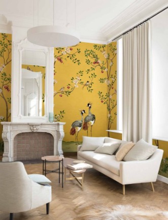 Crowned Crane Amber - B00162 wallpaper Coordonné