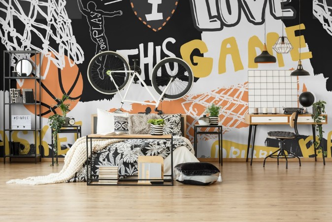 Basket Love photowallpaper Scandiwall