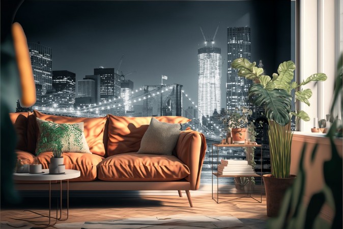 New York City Brooklyn Bridge photowallpaper Scandiwall