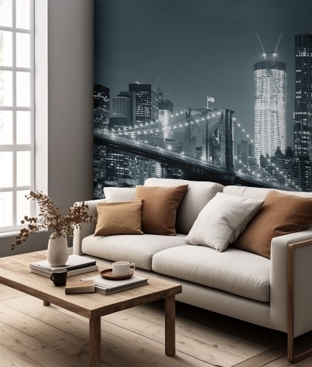 New York City Brooklyn Bridge photowallpaper Scandiwall