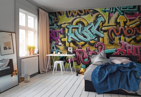 Graffiti grunge background photowallpaper Scandiwall